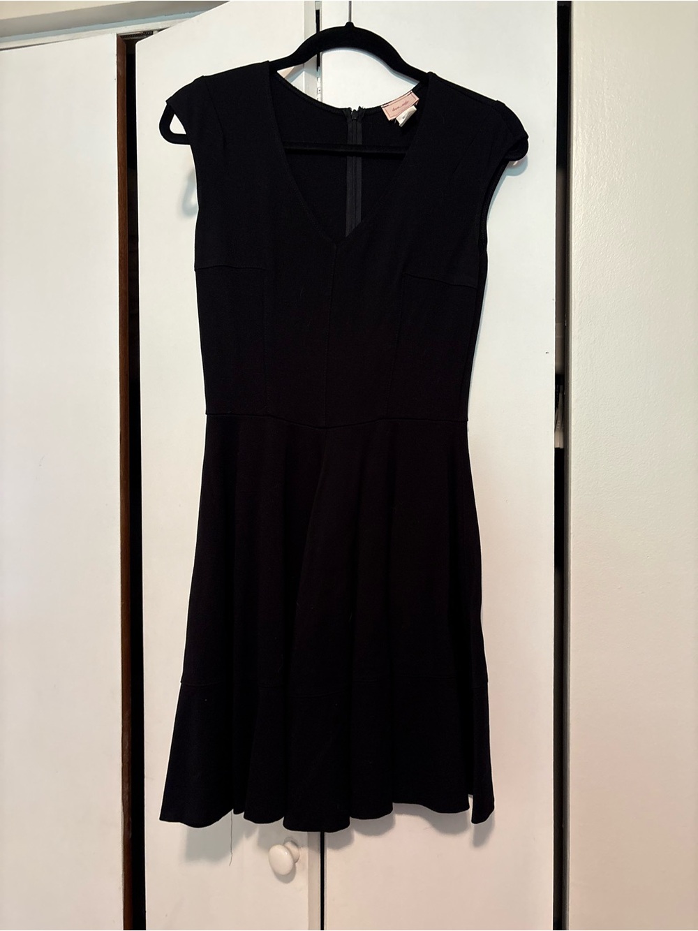 love...ady Black V-Neck Cap Sleeve Flared Dress